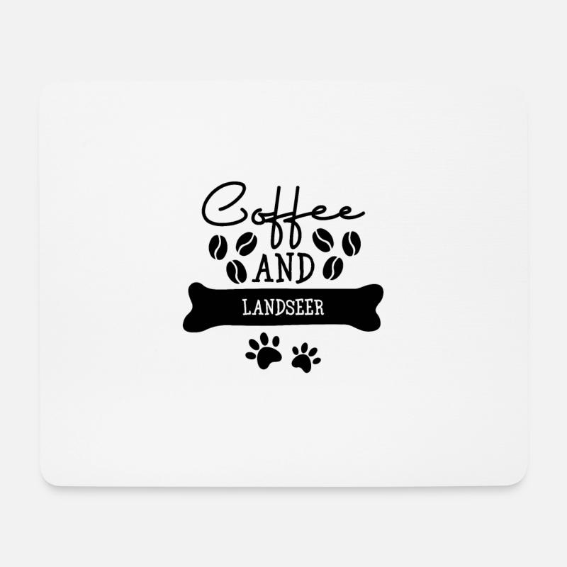 Coffee and landseer - Mousepad (Querformat) - Weiß