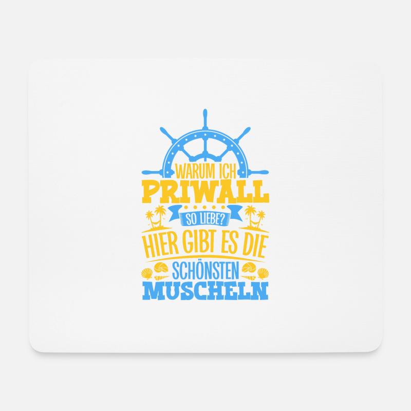 Schöne Muscheln - Warum ich Priwall so liebe - Mousepad (Querformat) - Weiß