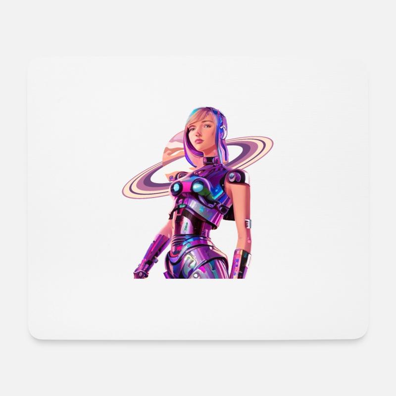 Space Girl 2 - Mousepad (Querformat) - Weiß