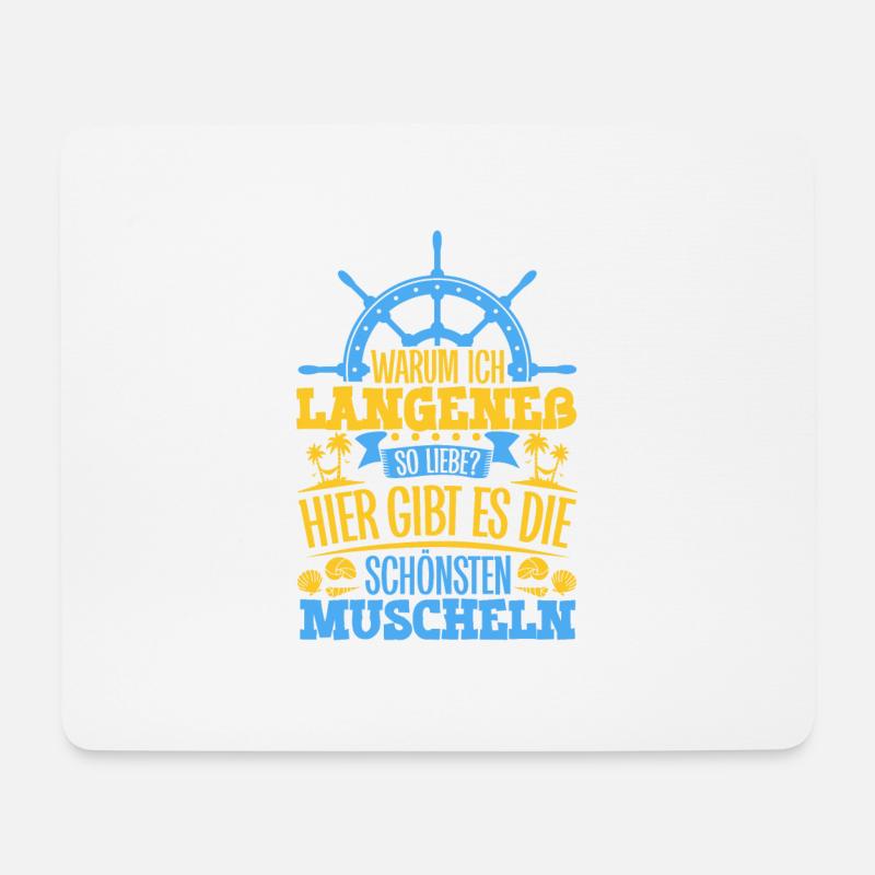 Schöne Muscheln - Warum ich Langeneß so liebe - Mousepad (Querformat) - Weiß