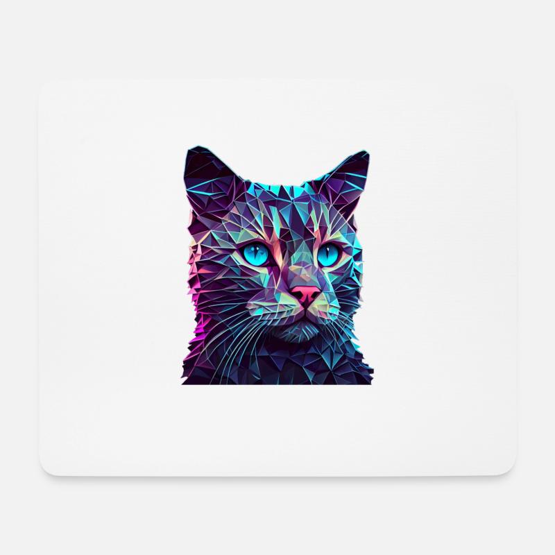 Katze Katzen Kätzchen Polygon Katze - Mousepad (Querformat) - Weiß