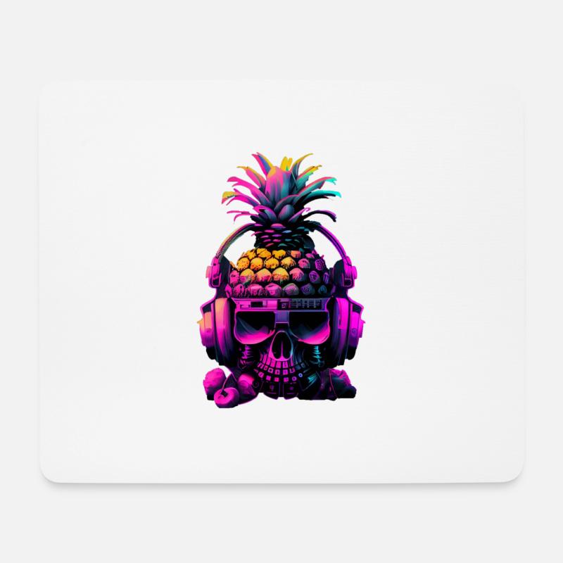 EDM Musik Rave Festival Ananas Techno - Mousepad (Querformat) - Weiß