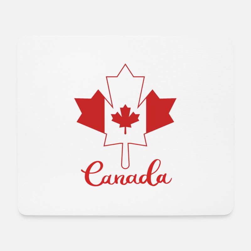 Kanada Ahorn Blatt Canada Maple Leaf Flagge - Mousepad (Querformat) - Weiß