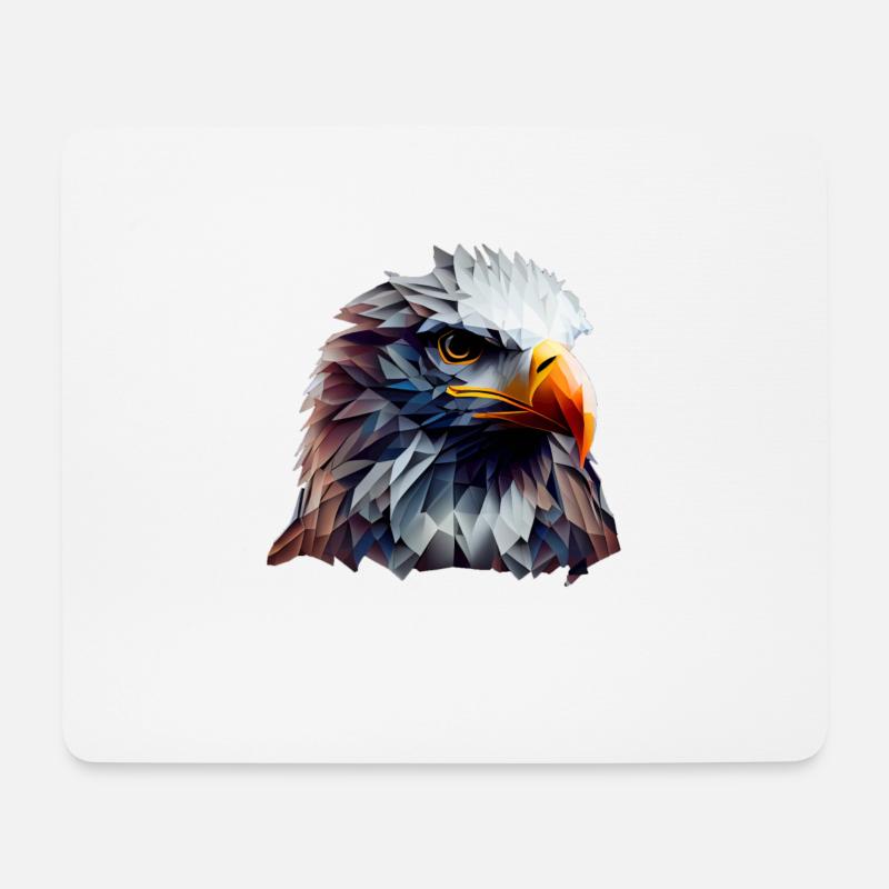 Cooles Polygon Design Mit Einem Weißkopfseeadler - Mousepad (Querformat) - Weiß