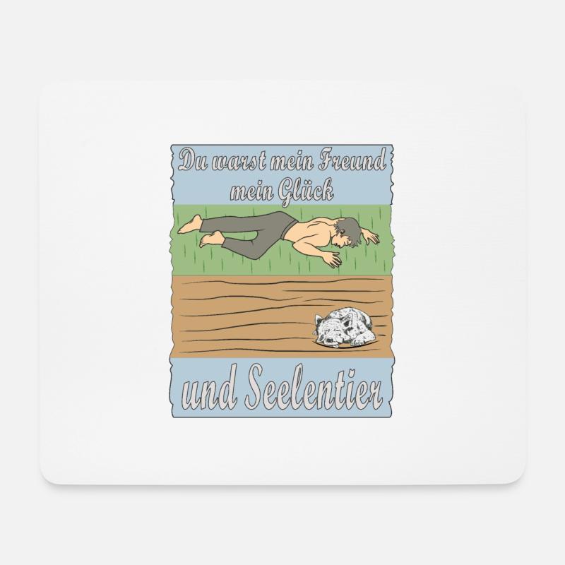 MENSCH TRAURIG HUND - Mousepad (Querformat) - Weiß