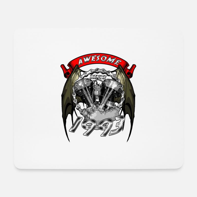Awesome since 1993, Biker Geburtstag - Mousepad (Querformat) - Weiß