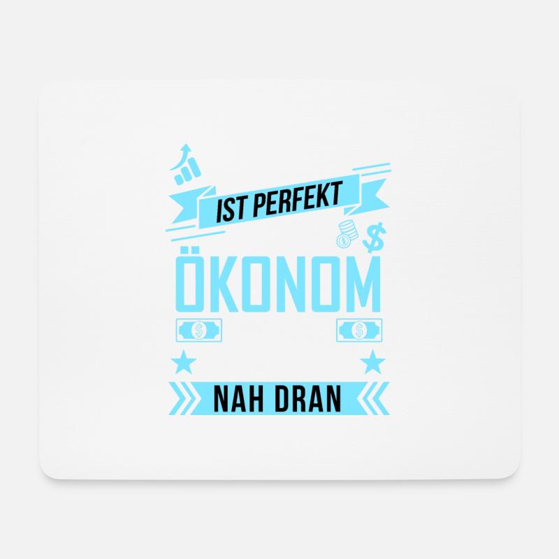 Niemand ist perfekt als Ökonom aber nah dran funny - Mousepad (Querformat) - Weiß