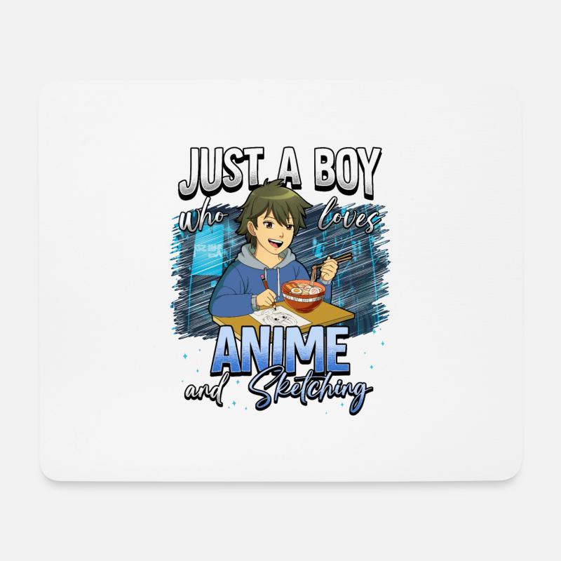 Anime Otaku Weeb - Mousepad (Querformat) - Weiß
