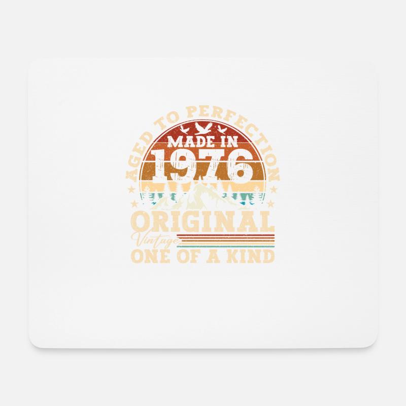 Geboren 1976 Vintage Geburtstag Retro Geschenk - Mousepad (Querformat) - Weiß