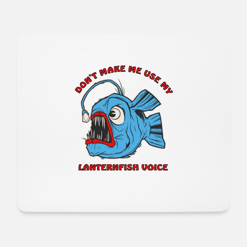 gruseliger Laternenfisch aus der Tiefsee - Mousepad (Querformat) - Weiß