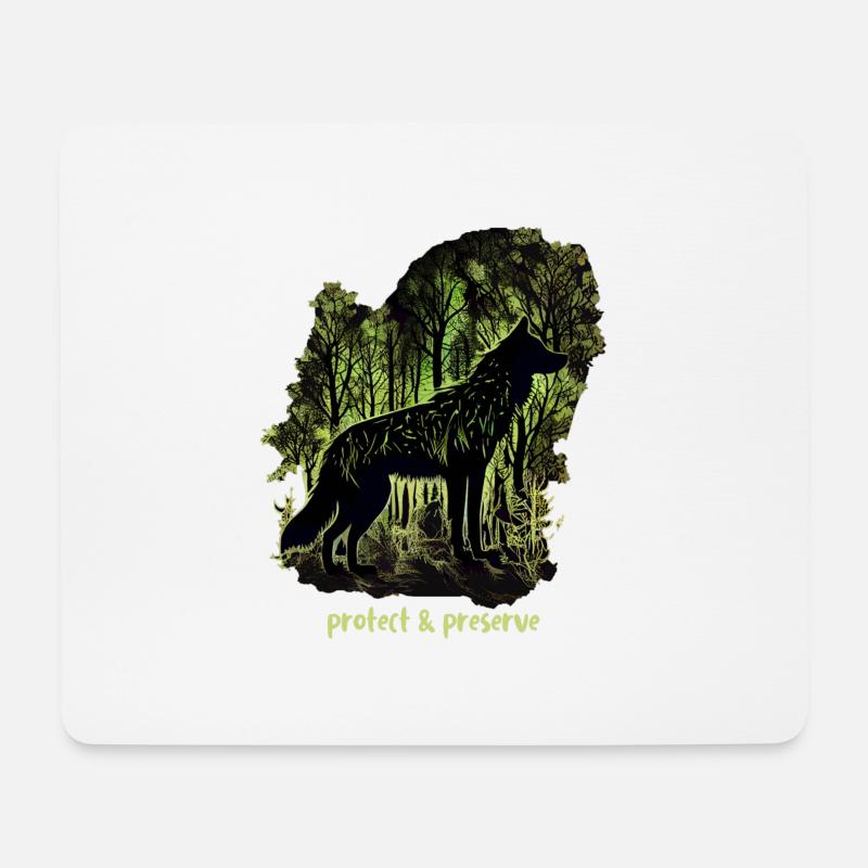 Wölfe Silhouette Naturschutz Tierschutz Wolf - Mousepad (Querformat) - Weiß