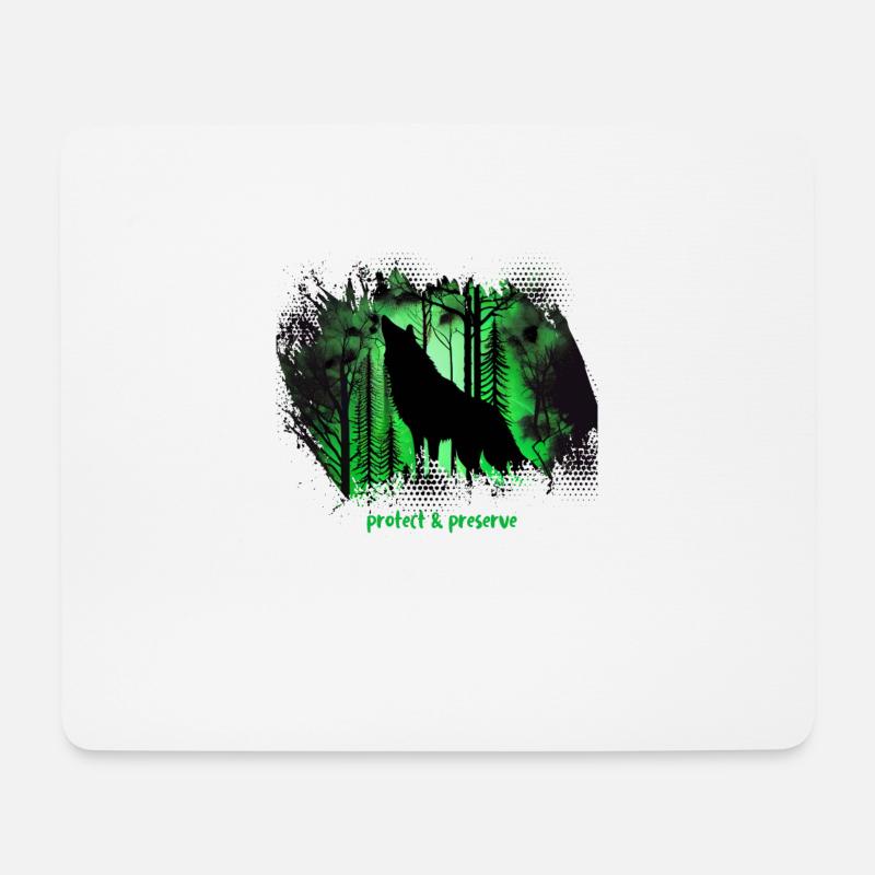Wölfe Silhouette Naturschutz Tierschutz Wolf - Mousepad (Querformat) - Weiß
