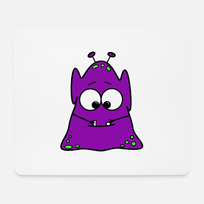 Monster Lila - Mousepad (Querformat) - Weiß