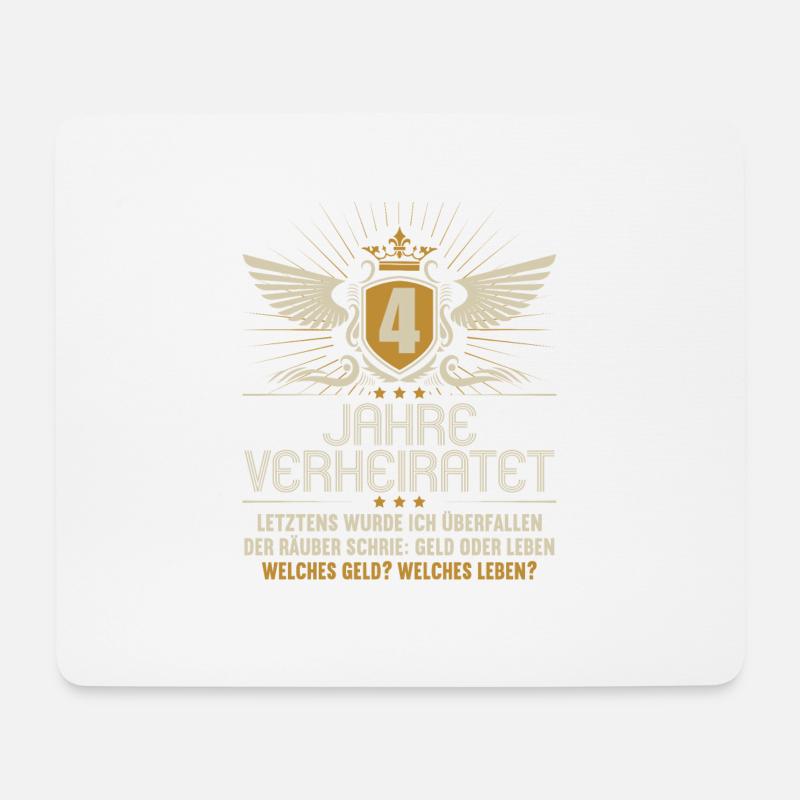 4 Jahre verheiratet zynisch 4.Hochzeitstag - Mousepad (Querformat) - Weiß