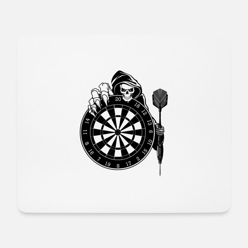 Darts Sensenmann Skelett - Mousepad (Querformat) - Weiß