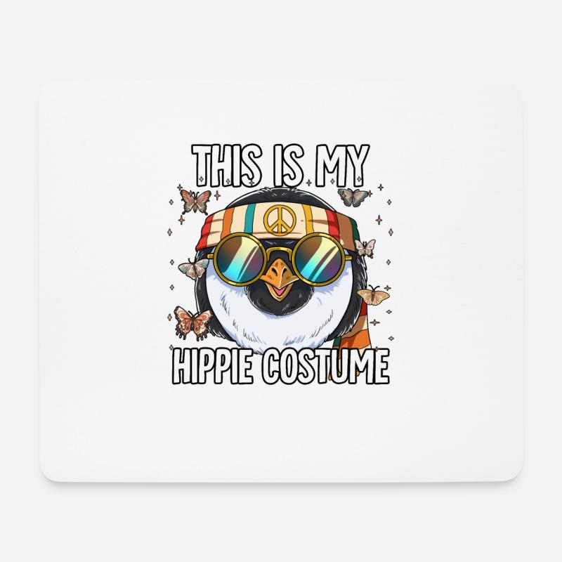 60er 70er Jahre Kostüm This Is My Hippie Costume - Mousepad (Querformat) - Weiß