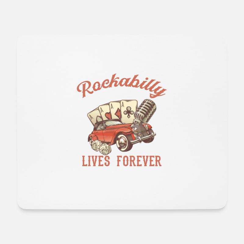 Rockabilly Rocknroll Musik Rock Hardrock - Mousepad (Querformat) - Weiß