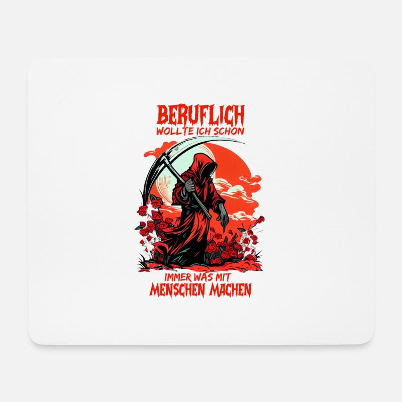 Sensenmann Schwarzer Humor Sarkasmus Menschen - Mousepad (Querformat) - Weiß