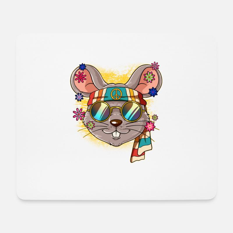 60er 70er Jahre Kostüm Groovy Hippie - Mousepad (Querformat) - Weiß