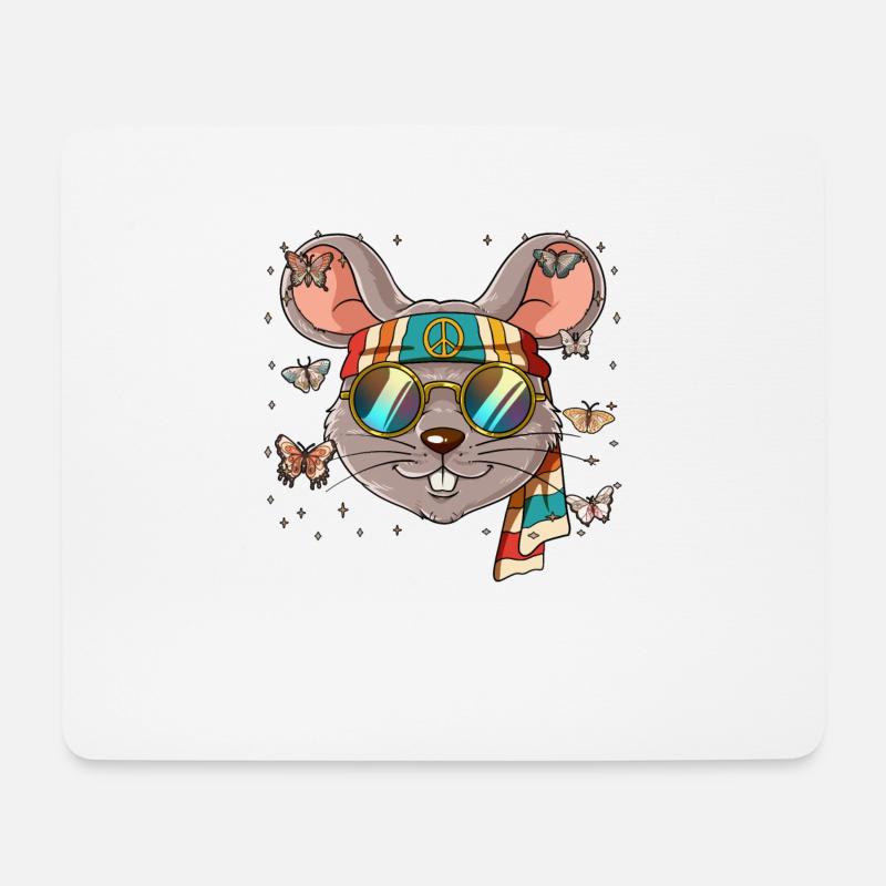 60er 70er Jahre Kostüm Groovy Hippie - Mousepad (Querformat) - Weiß