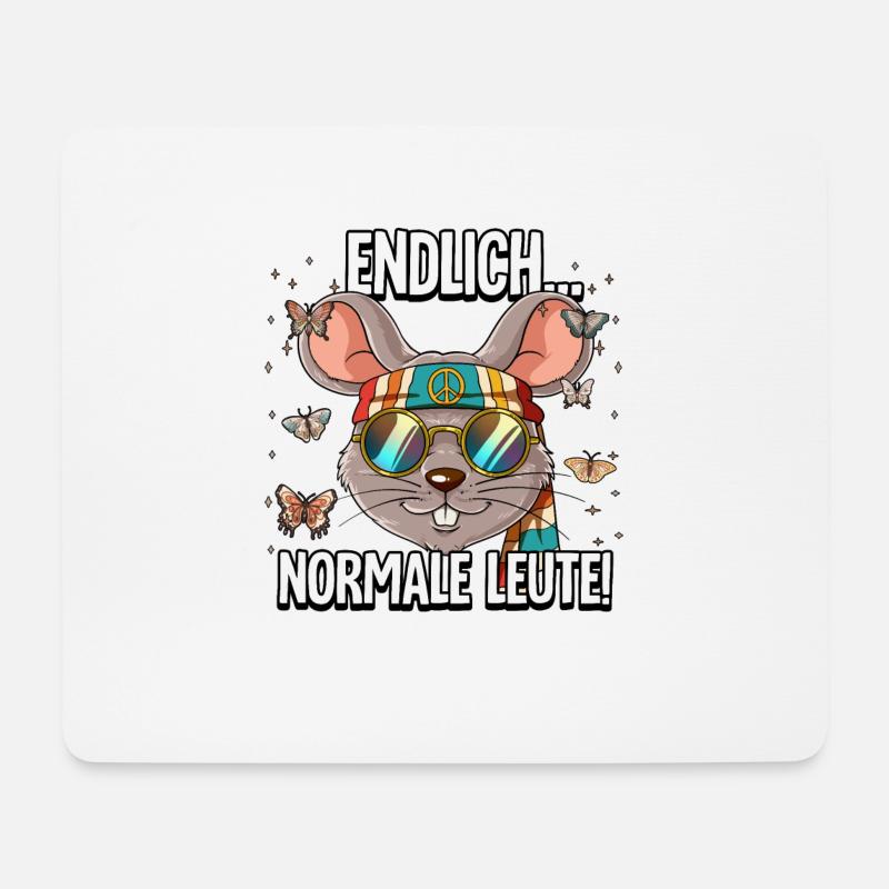 Endlich Normale Leute Hippie Goa Rave - Mousepad (Querformat) - Weiß
