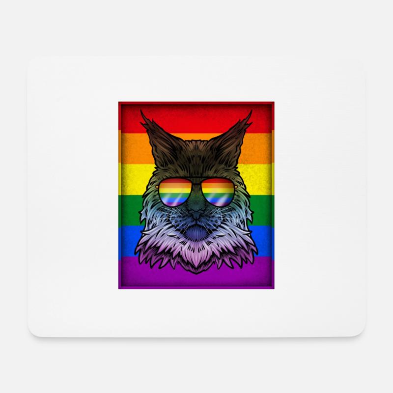 Gay Main Coon Kätzchen LGBTQ Pride Month - Mousepad (Querformat) - Weiß
