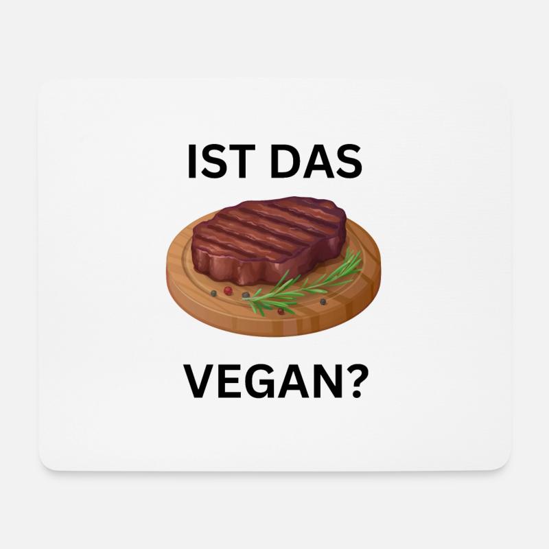 Ist das Fleisch Vegan? - Mousepad (Querformat) - Weiß