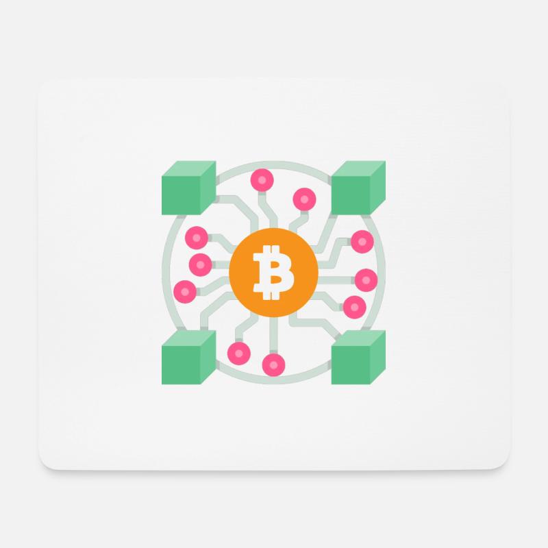 Bitcoin Blockchain Design - Mousepad (Querformat) - Weiß