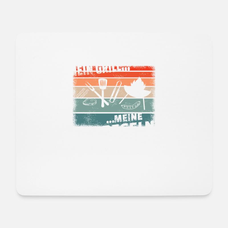 Grillen und Camper Geschenkidee - Mousepad (Querformat) - Weiß