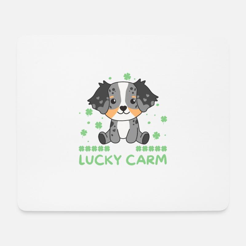 Australian Shepherd is my lucky carm Kleeblatt St - Mousepad (Querformat) - Weiß