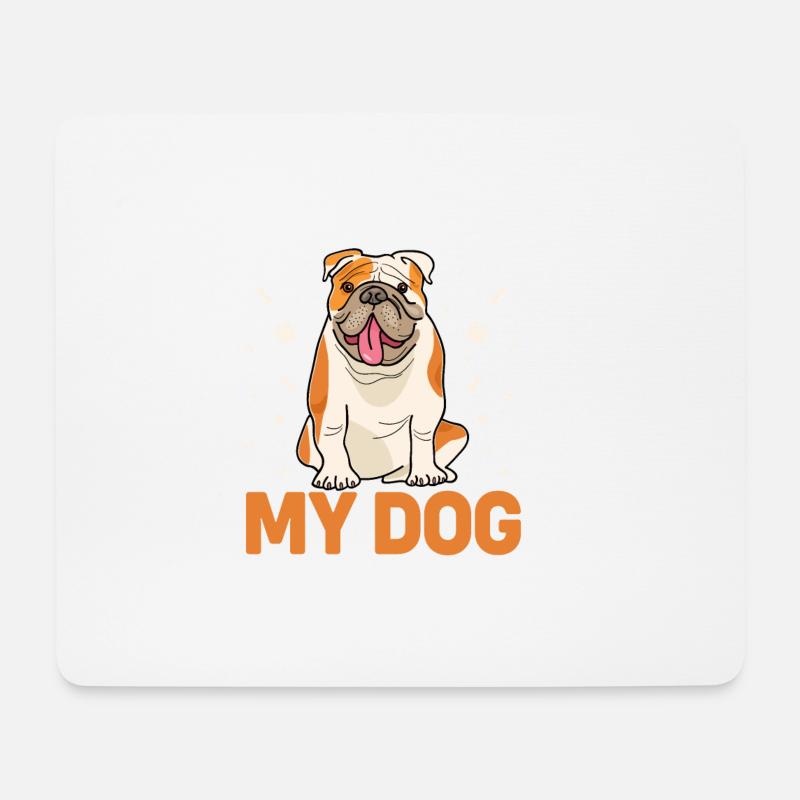 English bulldog - Mousepad (Querformat) - Weiß