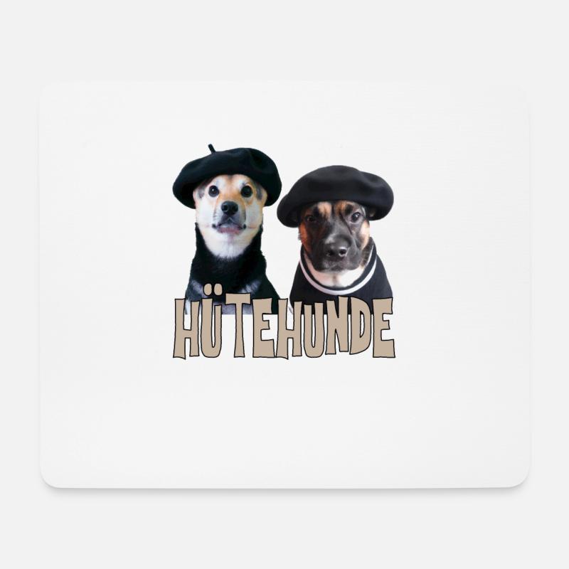 Hütehunde Hunde mit Hut Fun Lustiges Hundebesitzer - Mousepad (Querformat) - Weiß