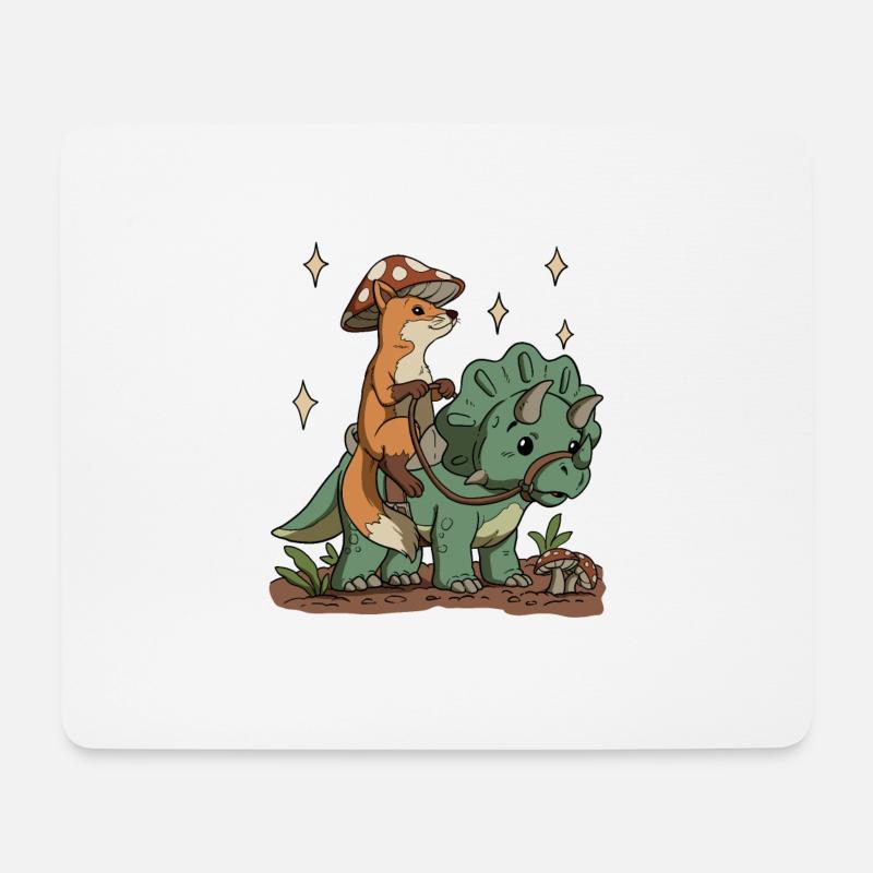 Cottagecore Fuchs - Mousepad (Querformat) - Weiß