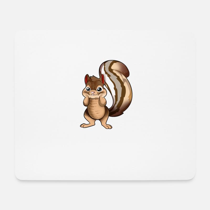 Cartoon Streifen Backenhörnchen - Mousepad (Querformat) - Weiß