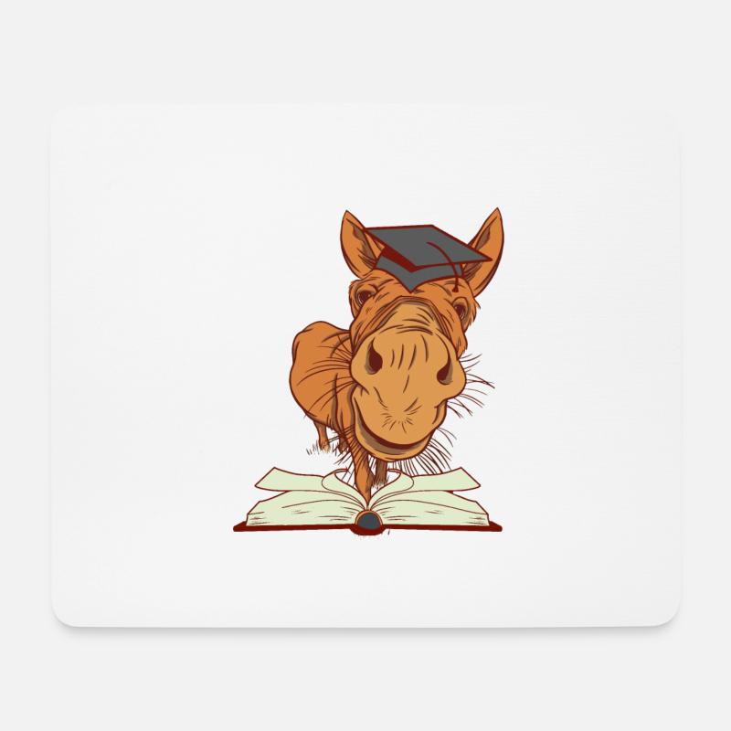 Esel Maultier Einschulung Erstklässler Klug schlau - Mousepad (Querformat) - Weiß