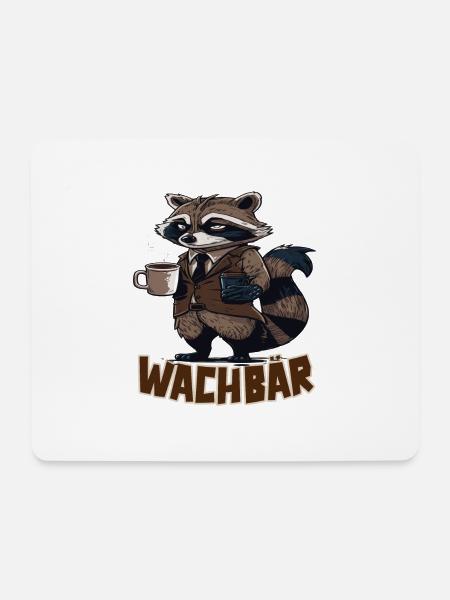 Wachbär Waschbär Motiv Köstüm Bild Mode Rave - Mousepad (Querformat) - Weiß
