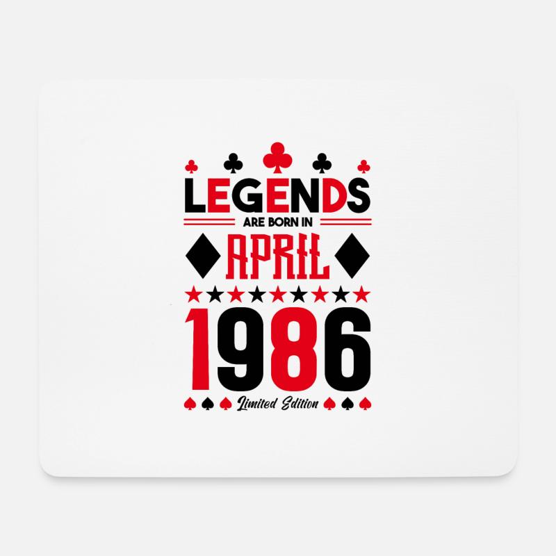 Geburtstagsgeschenk April 1986. Kartenspiele. - Mousepad (Querformat) - Weiß
