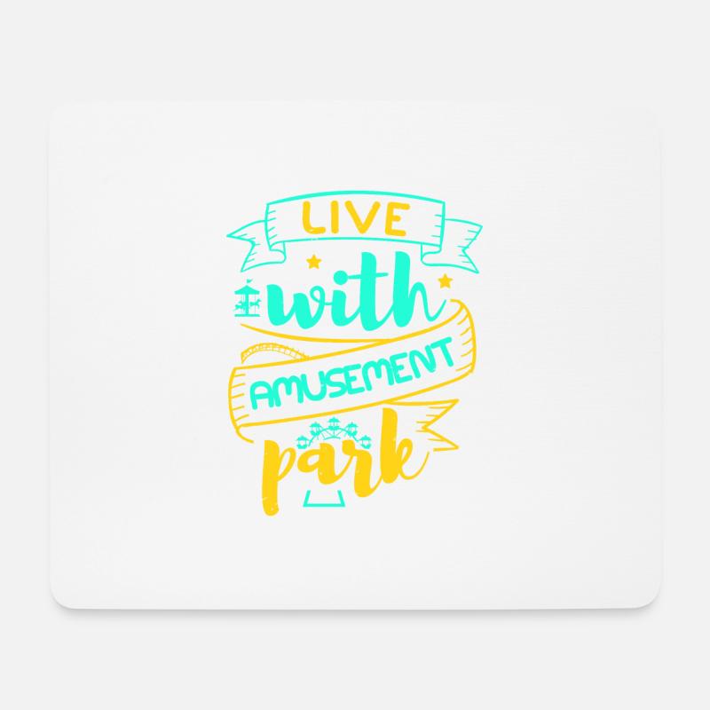 LEBEN MIT VERGNÜGUNGSPARK - Mousepad (Querformat) - Weiß