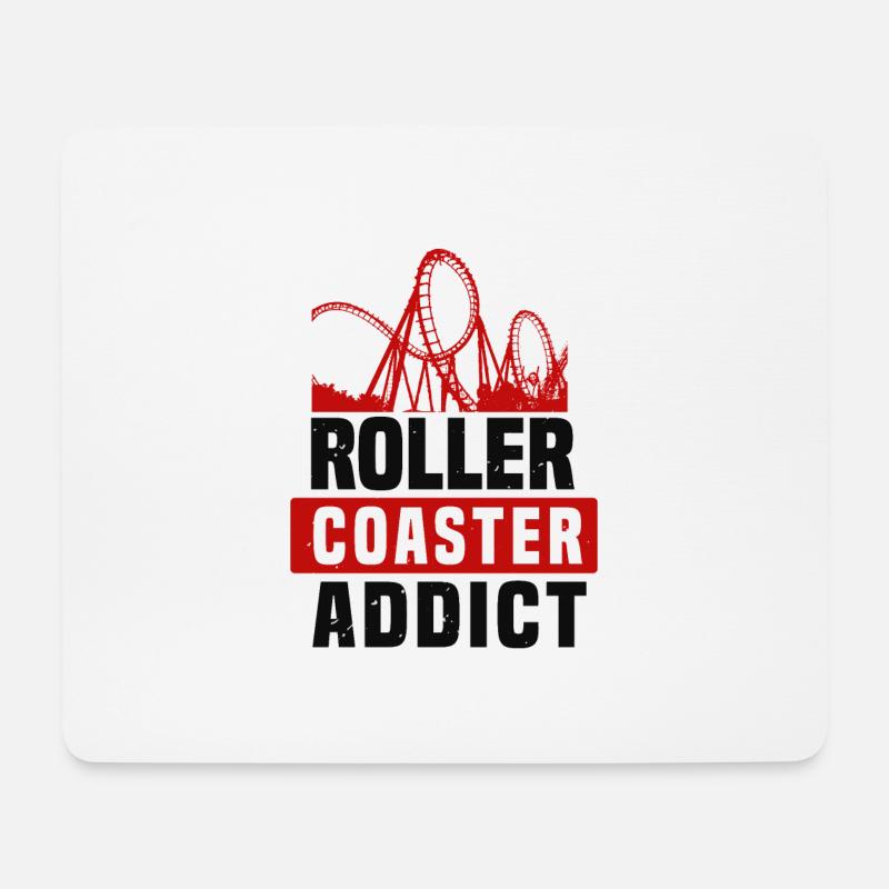 ROLLER COASTER ADDICT - Mouse Pad (horizontal) - white