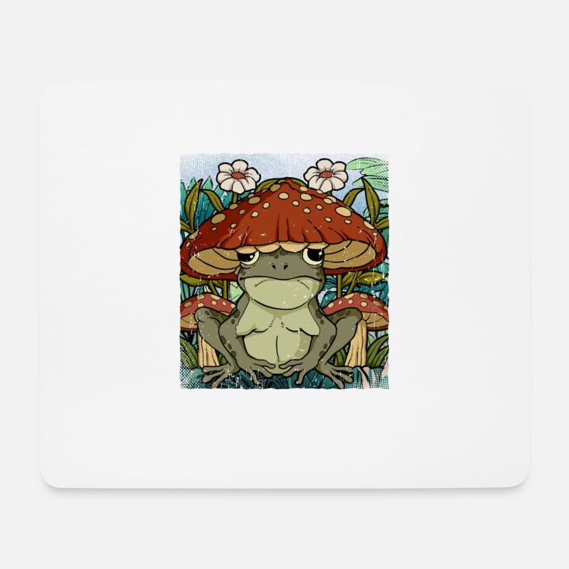 Cottagecore Frosch - Mousepad (Querformat) - Weiß