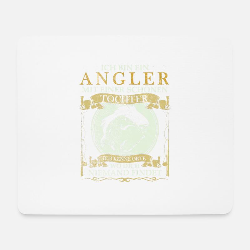 Angler und Tochter Gold - Mousepad (Querformat) - Weiß