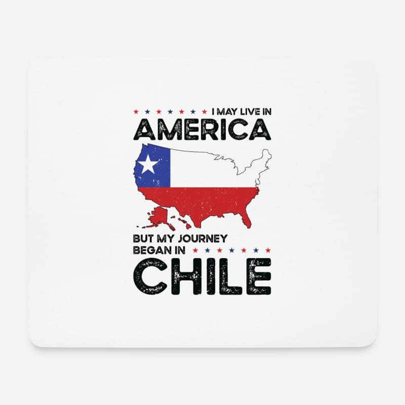 Geborener Chilene Chile Amerikaner USA - Mousepad (Querformat) - Weiß