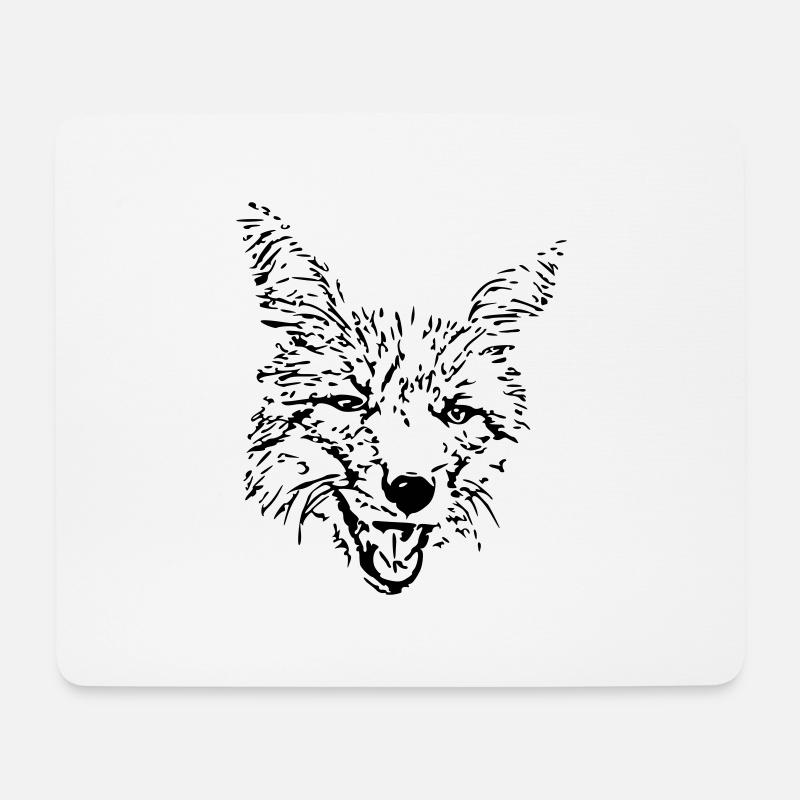 Frecher Fuchs - Mousepad (Querformat) - Weiß