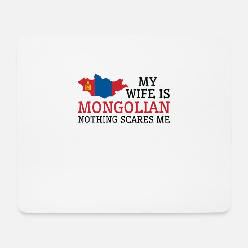 Nichts macht mir Angst Mongolische Frau Mongolei - Mousepad (Querformat) - Weiß