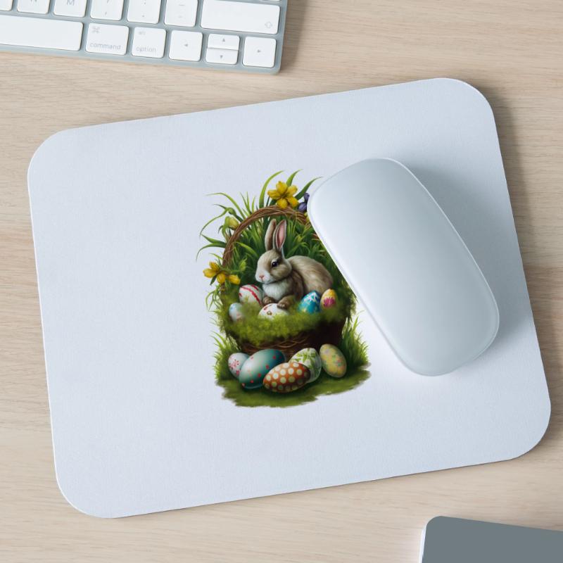 Easter Bunny with Easter Eggs Easter Mouse Pad (horizontal)