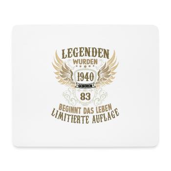 Legende 1940 83 Geburtstag Limitiertes Einzelstück - Mousepad (Querformat) - Weiß - Vorne