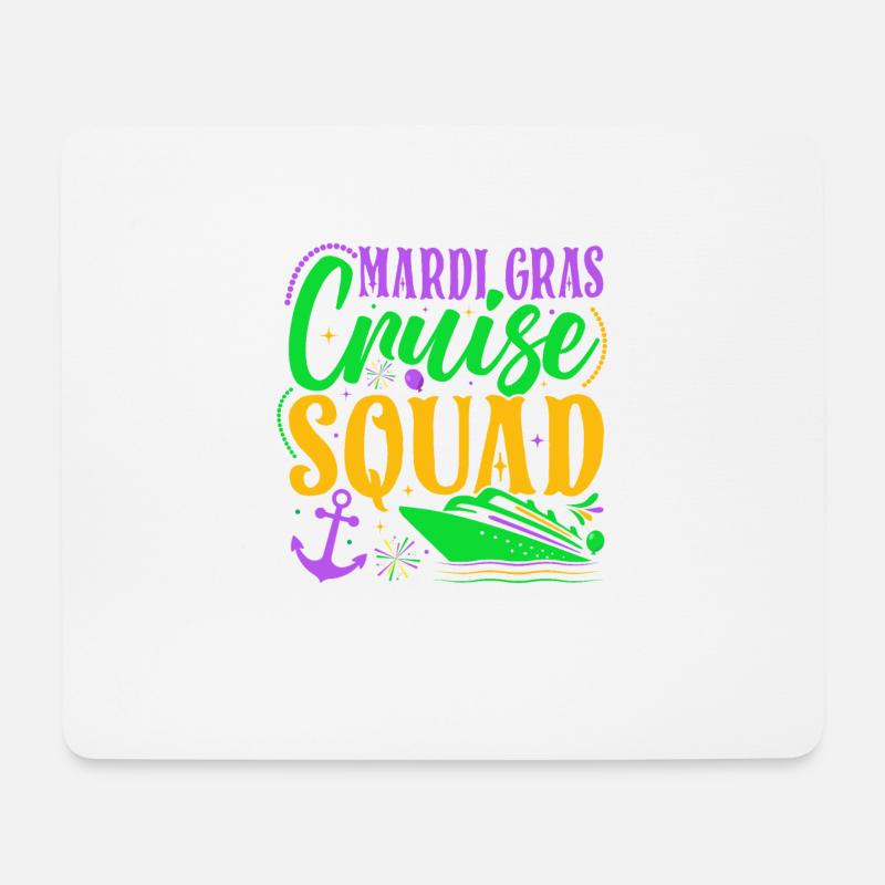 Mardi Gras Family Cruise Squad Vacation Matching F - Mousepad (Querformat) - Weiß