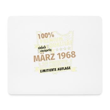 55. Geburtstag März Jahrgang 1968 Geschenkidee - Mousepad (Querformat) - Weiß - Vorne