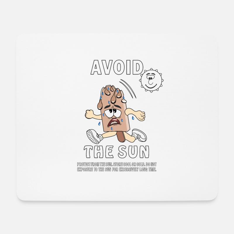 SONNENSCHUTZ EISCREME AVOID THE SUN - Mousepad (Querformat) - Weiß