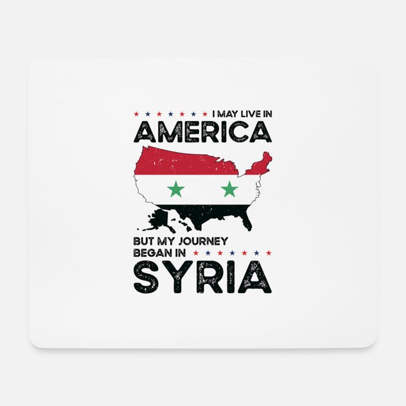 Geboren Syrer Syrien Amerikaner USA - Mousepad (Querformat) - Weiß